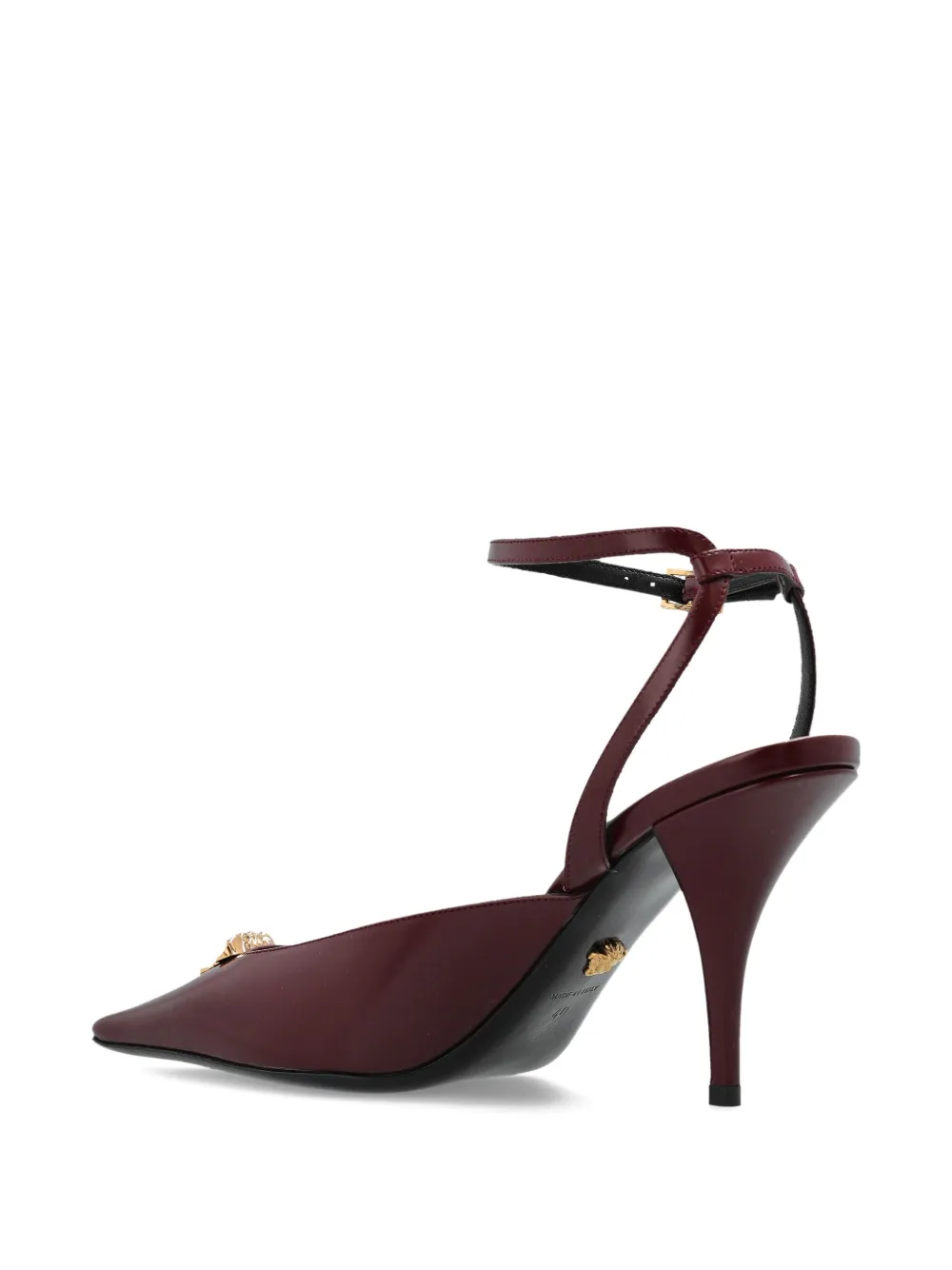 Versace 85mm La Medusa embellished pointed-toe heeled pumps Red