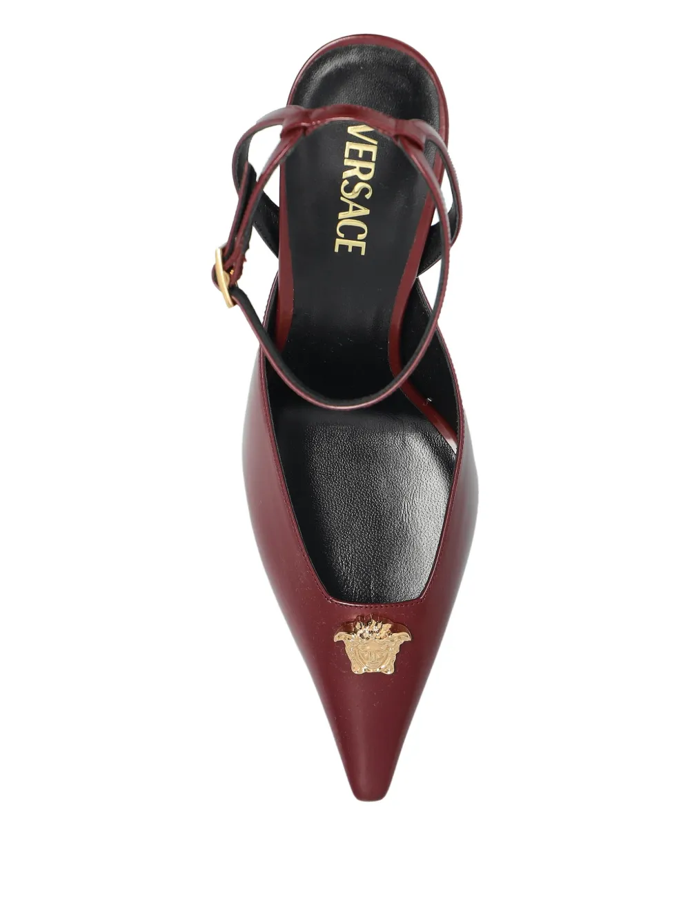 Versace 85mm La Medusa embellished pointed-toe heeled pumps Red