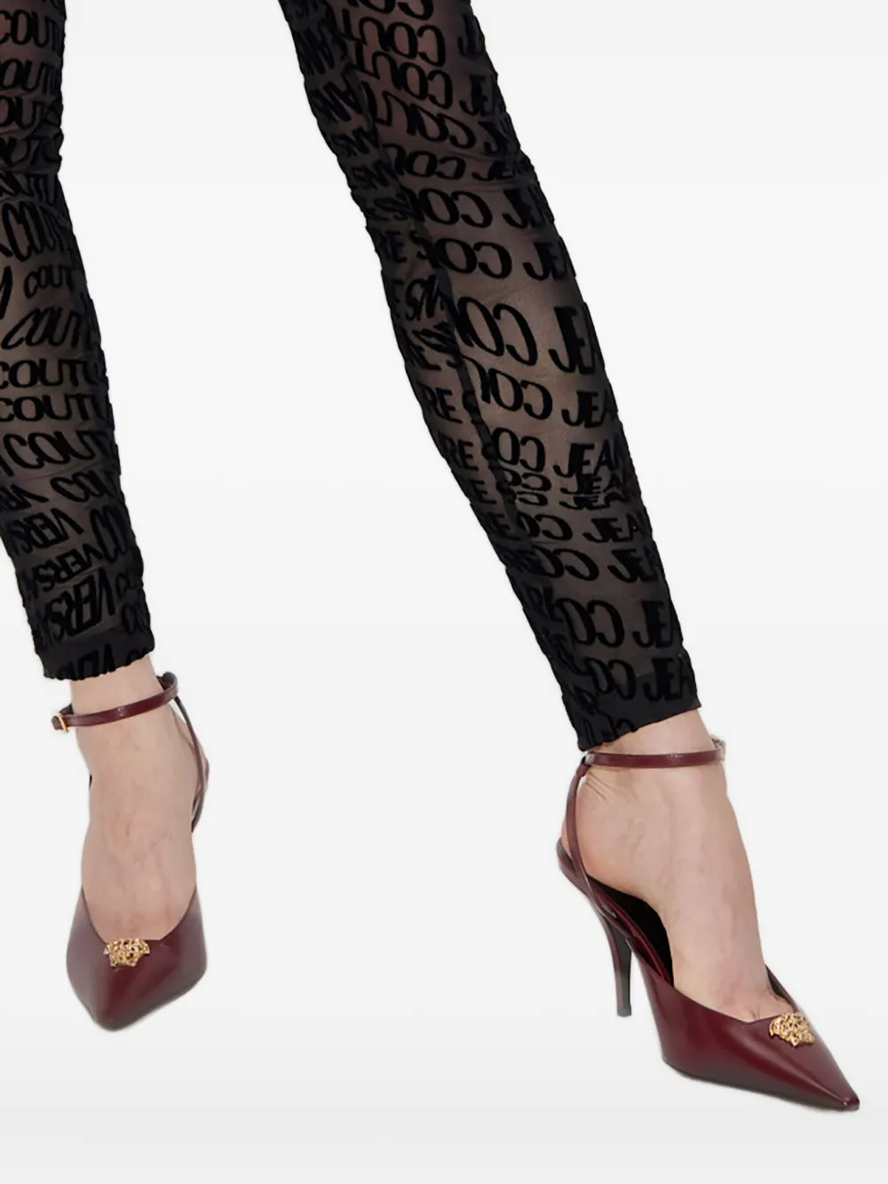 Versace 85mm La Medusa embellished pointed-toe heeled pumps Red