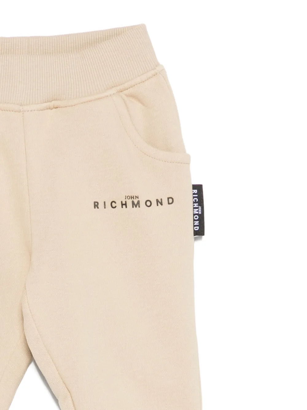 John Richmond Junior logo-embroidered tracksuit set Beige