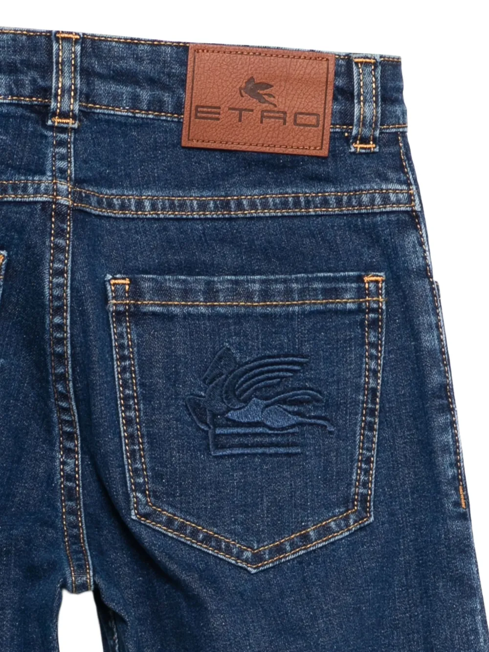 ETRO KIDS logo-patch jeans Blauw