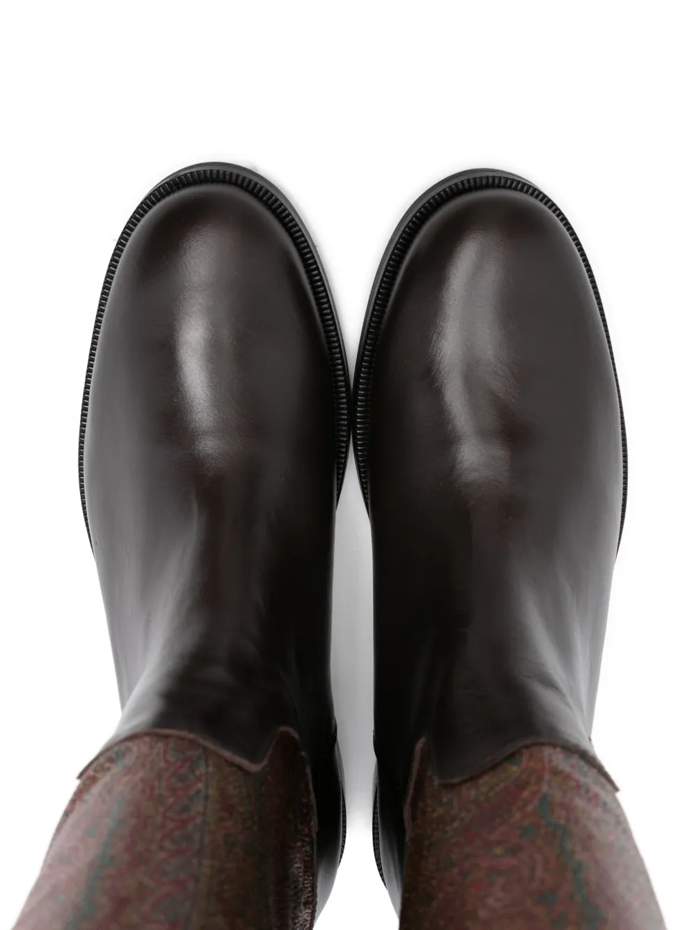 ETRO KIDS paisley-panel leather boots Brown