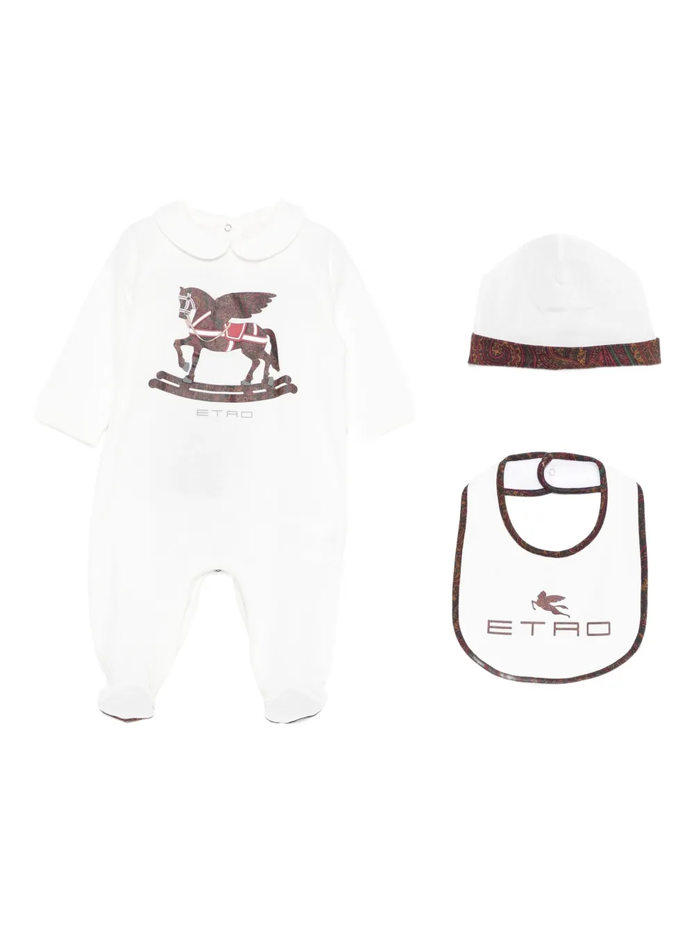 ETRO KIDS Babycadeauset met logoprint (set van drie) Wit