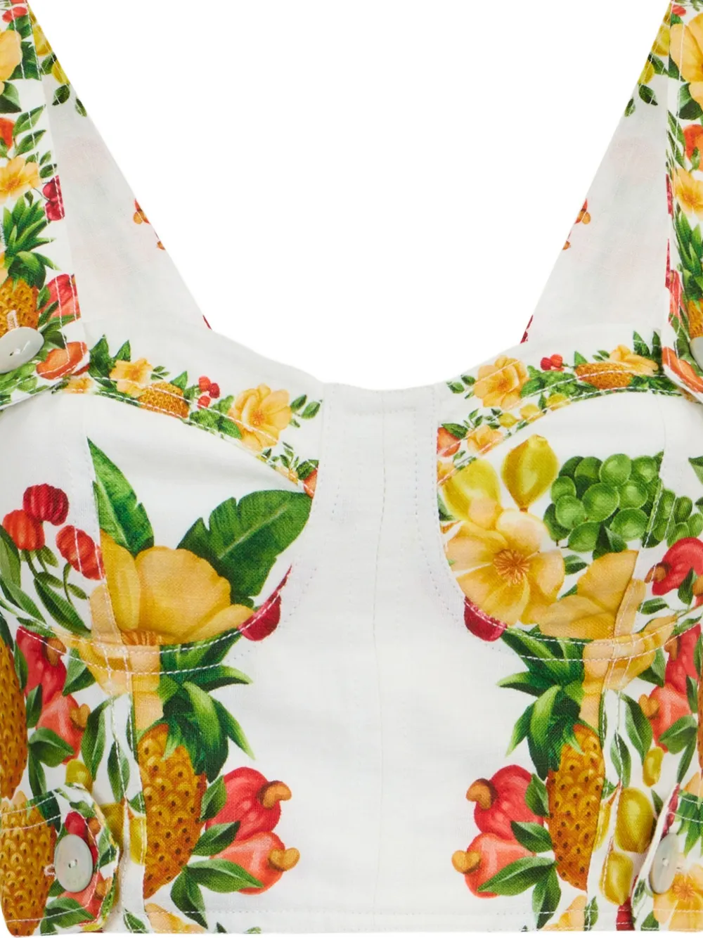 FARM Rio floral-print crop top Wit