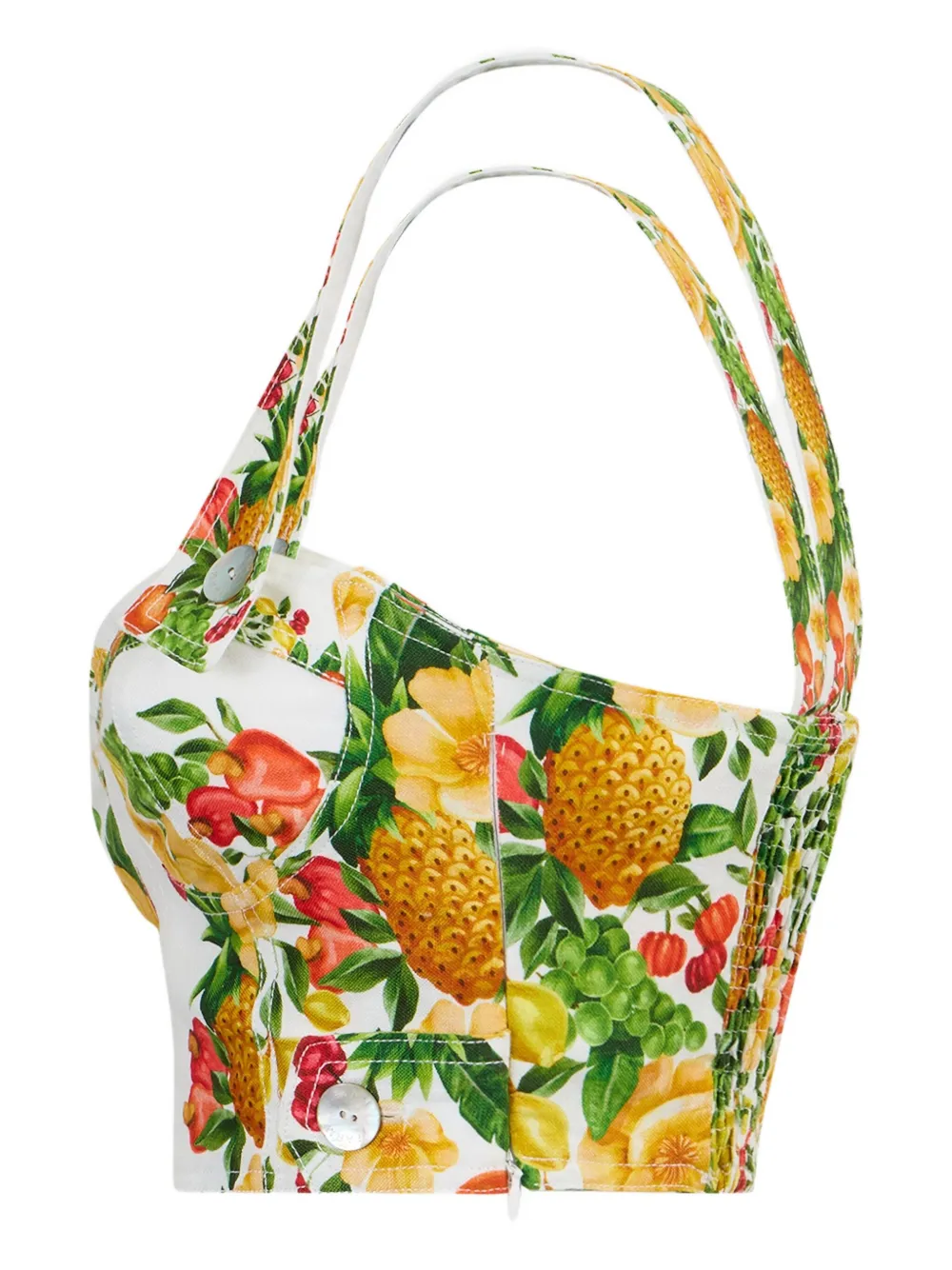 FARM Rio floral-print crop top Wit