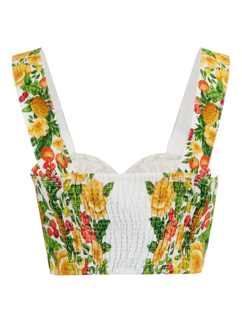 FARM Rio floral-print crop top Wit