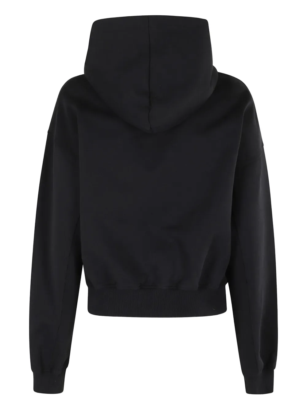 JW Anderson logo-embroidered cotton hoodie - Zwart