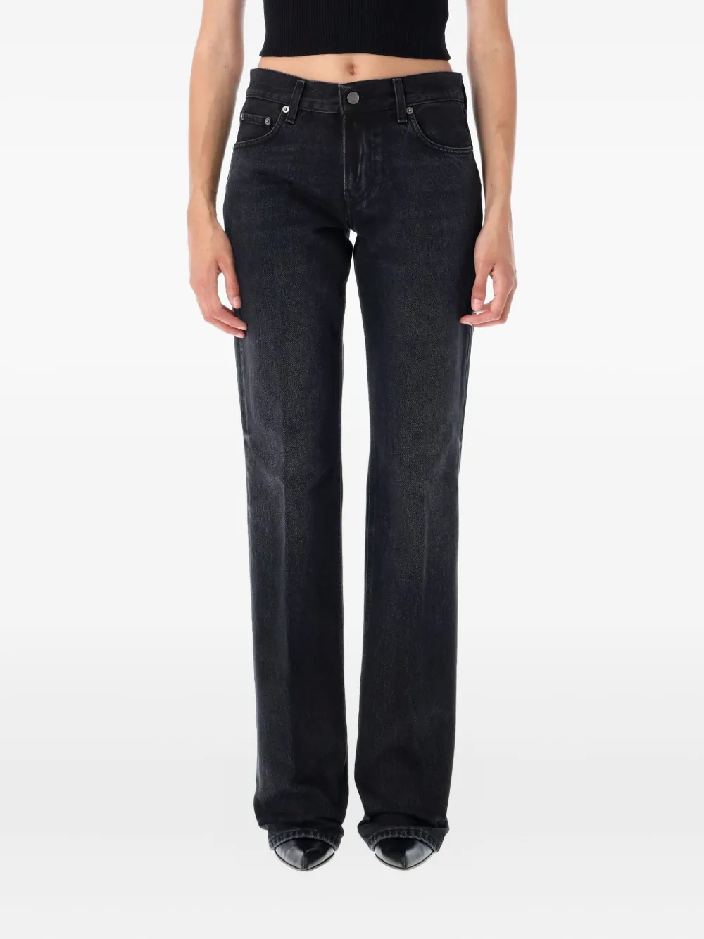 Haikure Carly mid-rise straight jeans Zwart