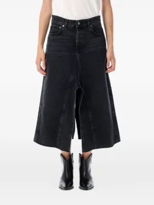 スカート HAIKURE SKIRT (HEW08070DF173) HAIKURE Serenity paneled denim midi skirt | NET-A-PORTER