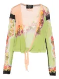 Jean Paul Gaultier Pre-Owned 2000s floral-detail mesh top - Green