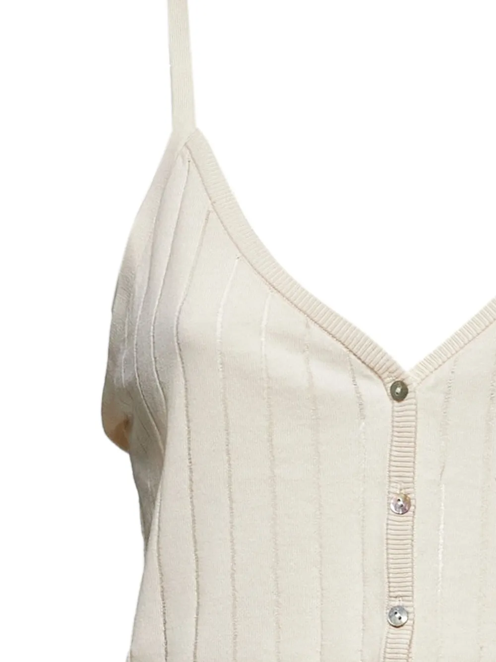 Alysi button-front ribbed top Wit