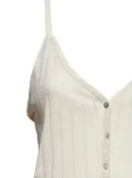 Alysi button-front ribbed top - White