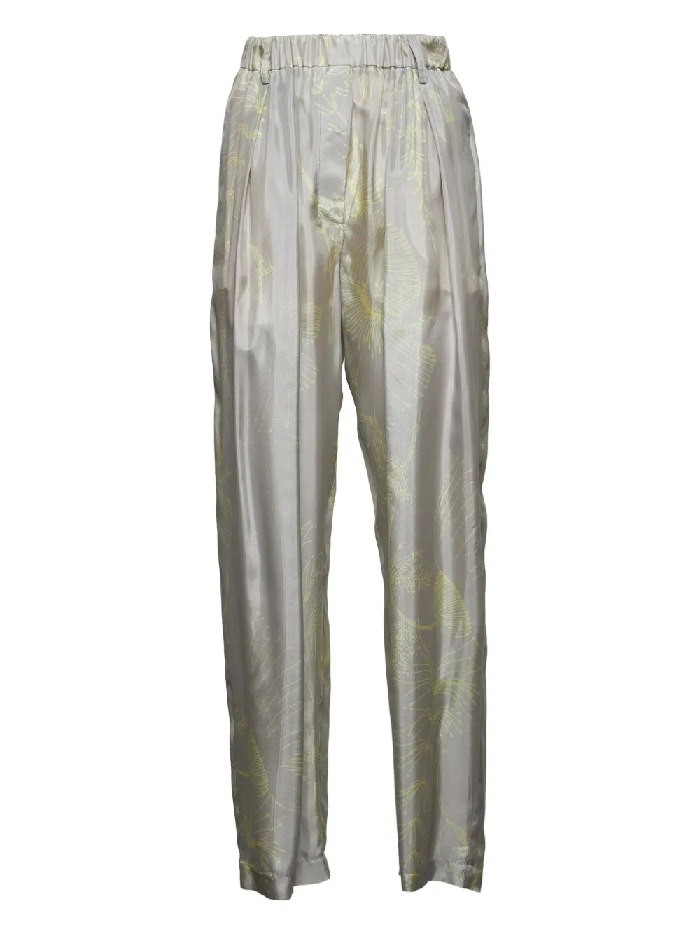 Alysi pleated floral trousers Beige