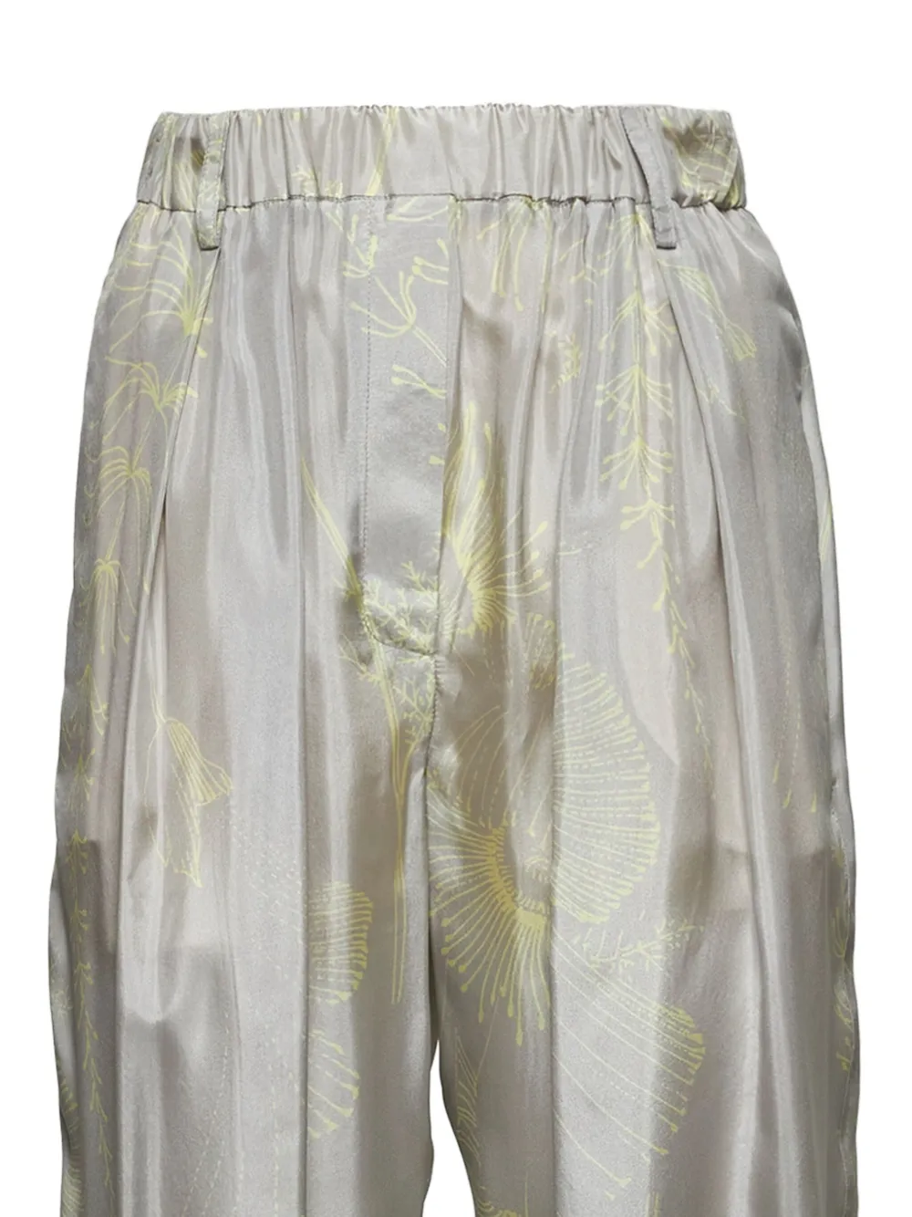 Alysi pleated floral trousers Beige