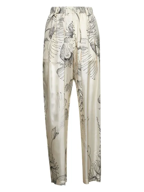 Alysi floral-print silk trousers