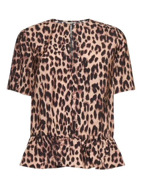 Baum Und Pferdgarten leopard-print ruffled top