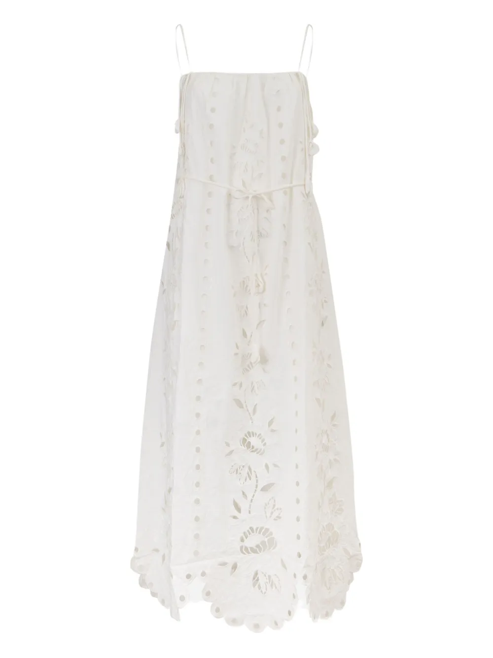 FARM Rio Richelieu floral-embroidered maxi dress - ホワイト FARM Rio Richelieu floral-embroidered maxi dress - ホワイト