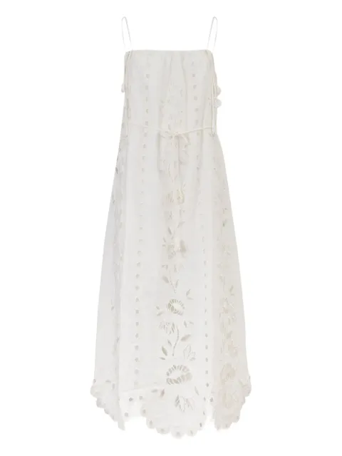 FARM Rio Richelieu floral-embroidered maxi dress