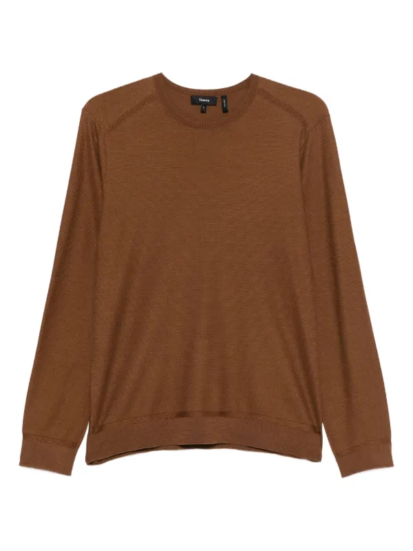 Theory Crew-neck Sweater in Brown