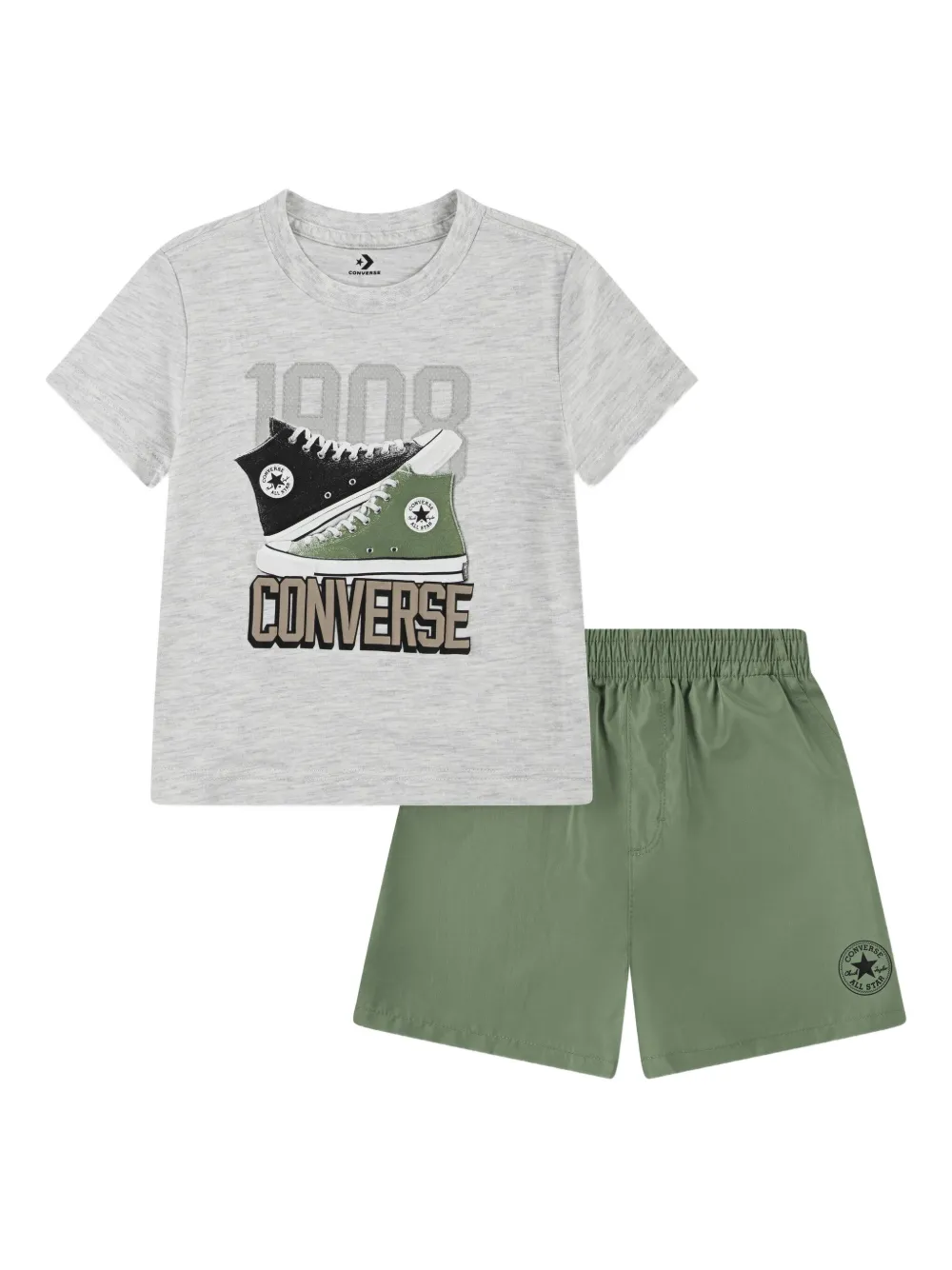 Converse Kids logo-print shorts | Green | Image 1
