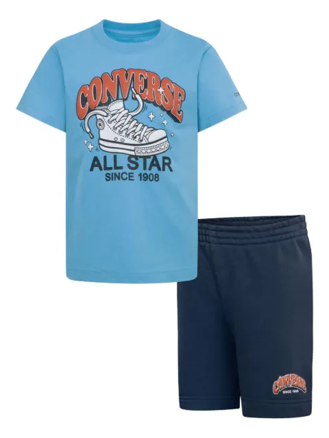 Converse Kids طقم بشورت وطبعة شعار الماركة