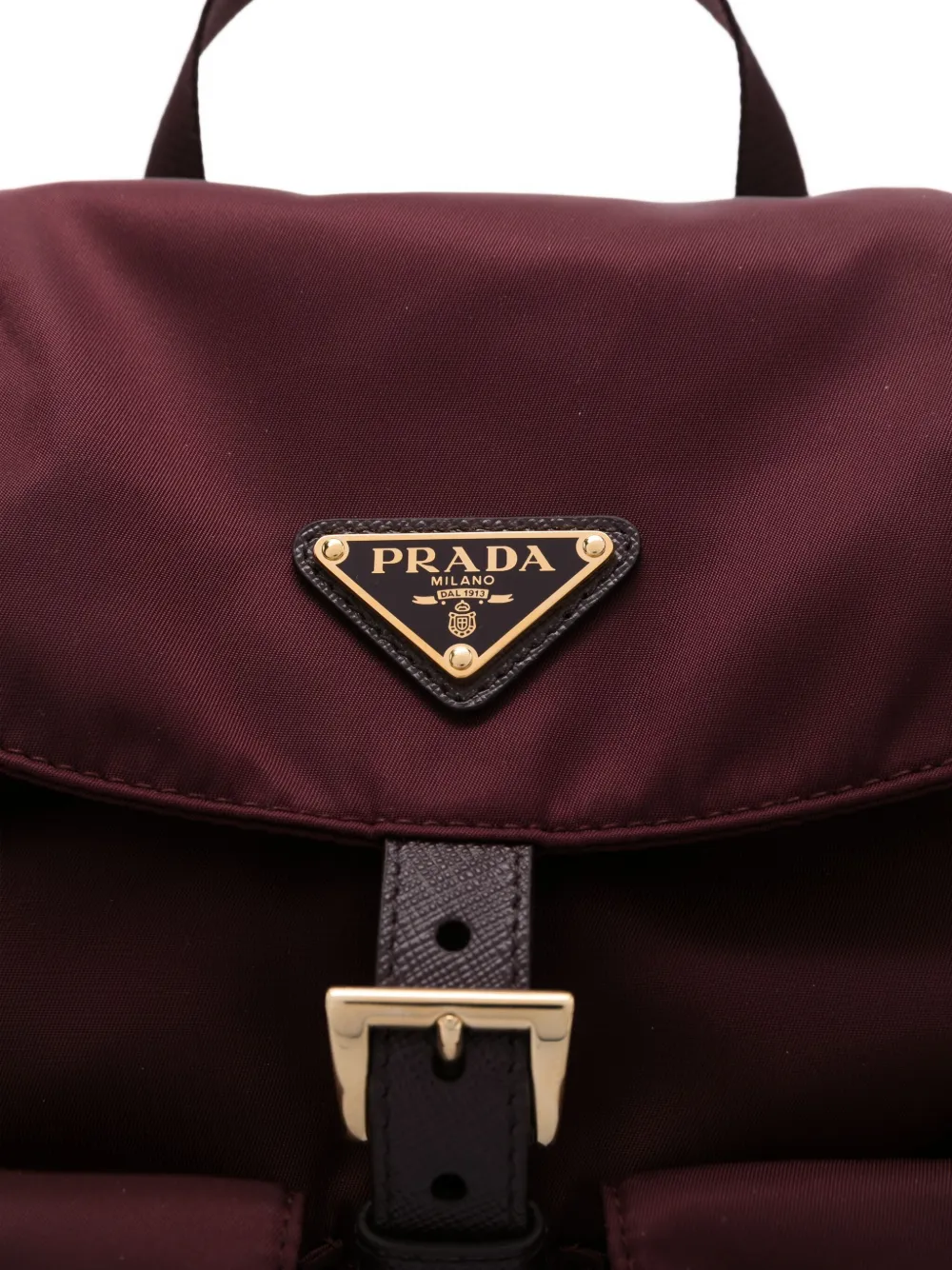 Prada Vela buckled drawstring backpack Rood