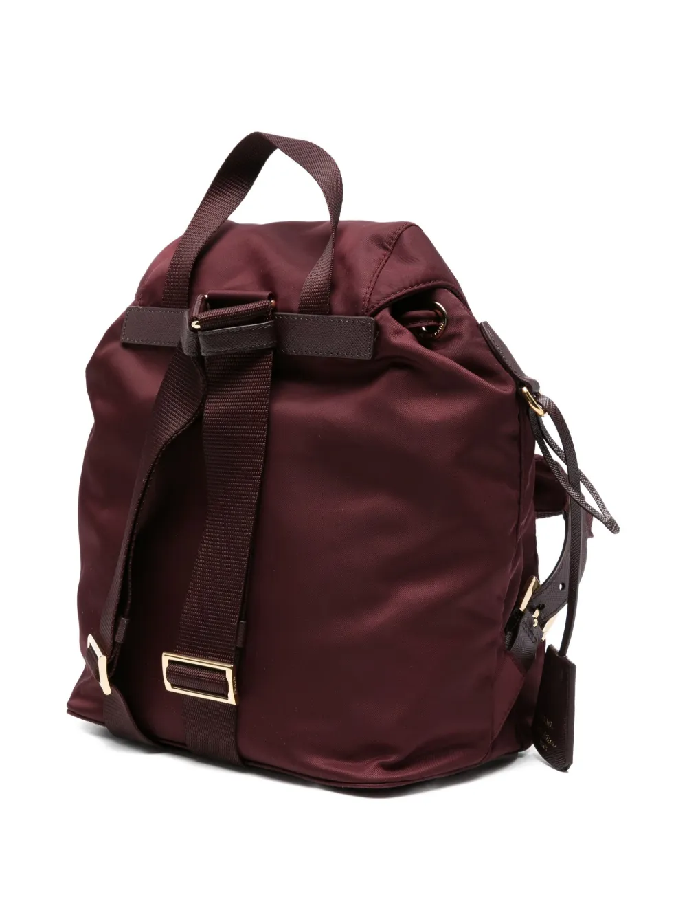Prada Vela buckled drawstring backpack Rood