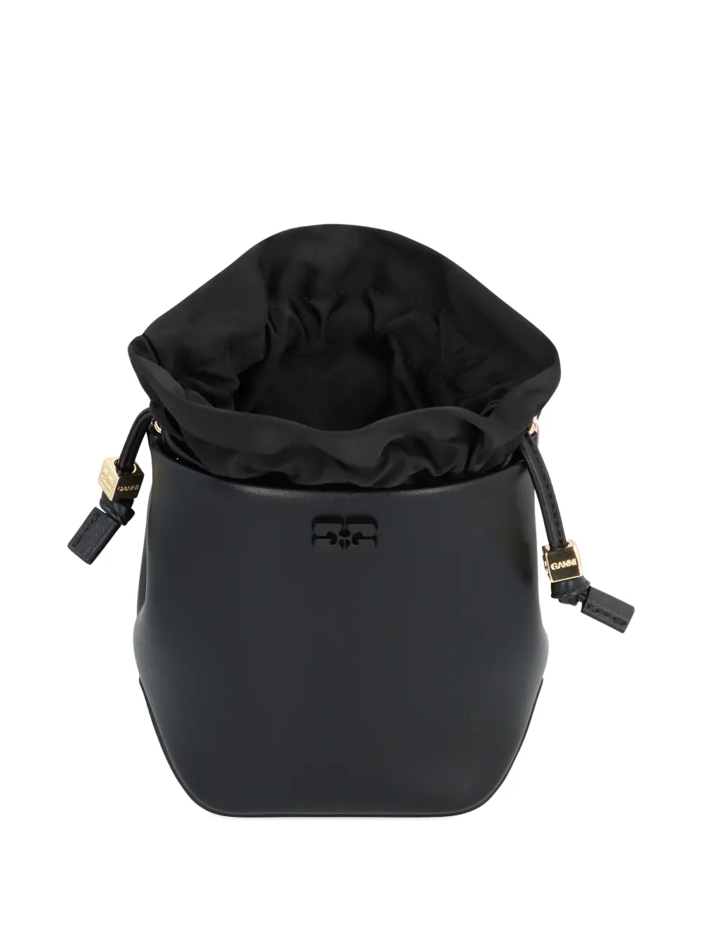 GANNI Bou bucket-tas met gevlochten handgreep Zwart