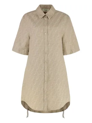 【送料&関税込】Fendi Dress Ff Istituziona Fendi - Stretch viscose dress White - The Corner