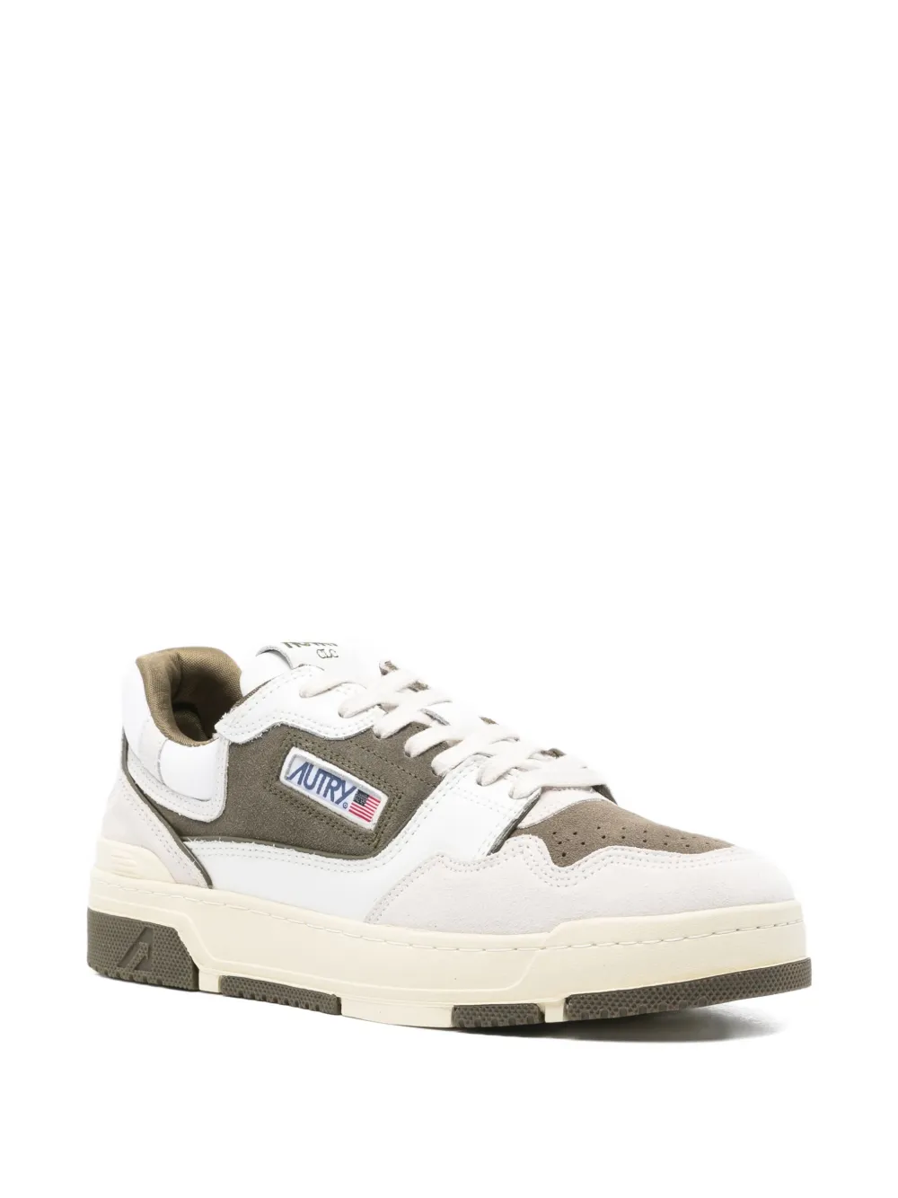 Autry leather panelled trainers White