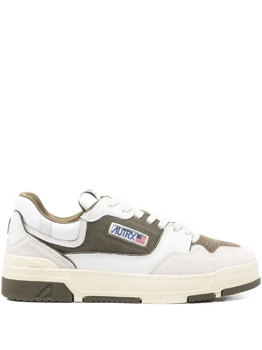 Autry leather panelled trainers White