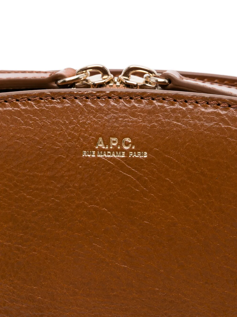 A.P.C. Demi Lune leren schoudertas Bruin