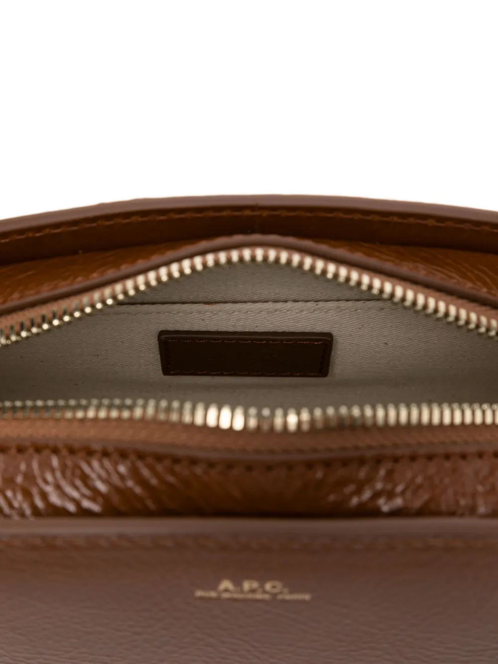 A.P.C. Demi Lune leren schoudertas Bruin