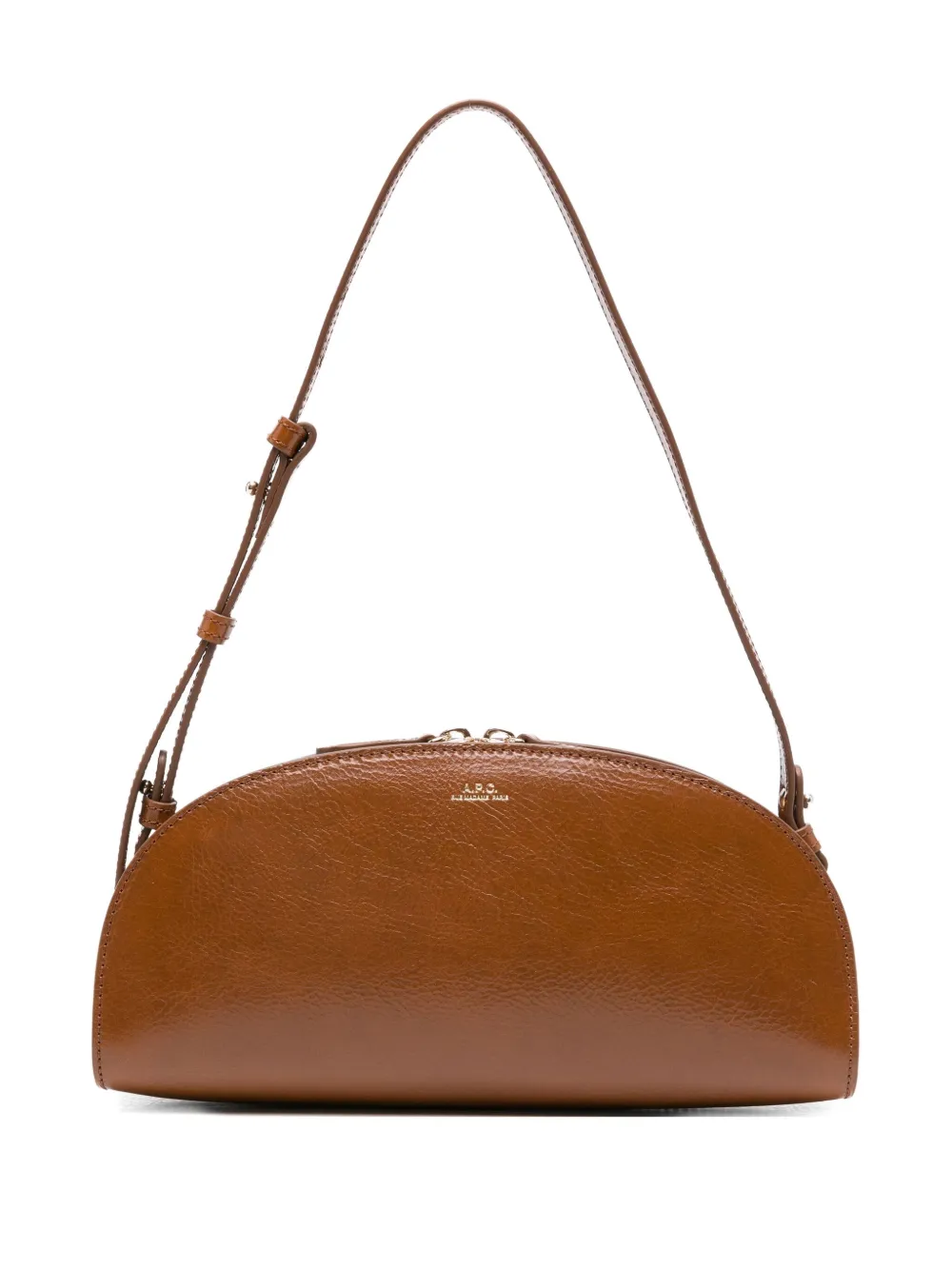 A.P.C. Demi Lune leren schoudertas Bruin