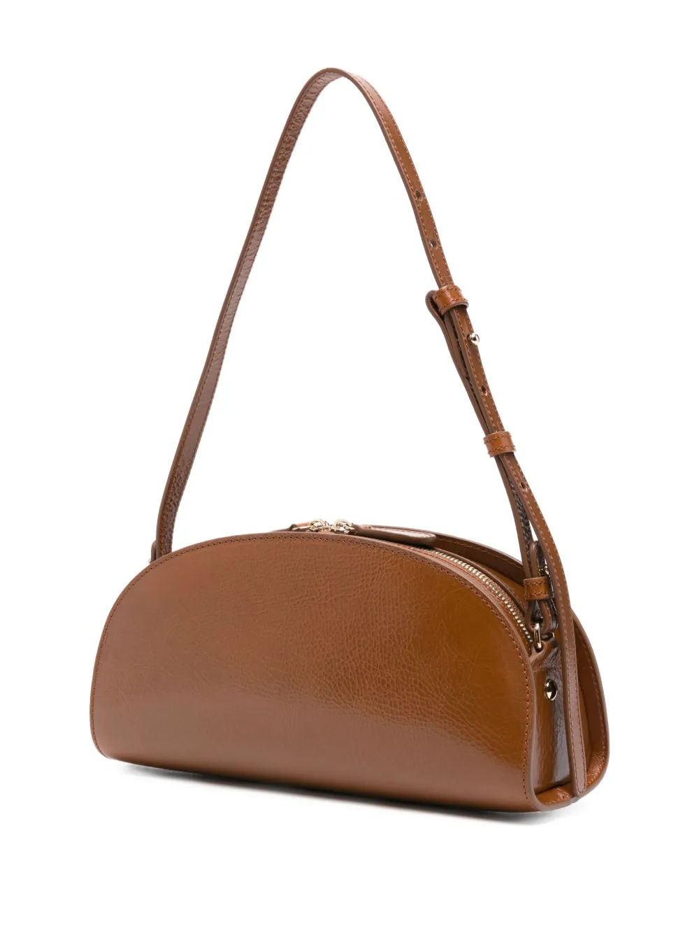 A.P.C. Demi Lune leren schoudertas Bruin