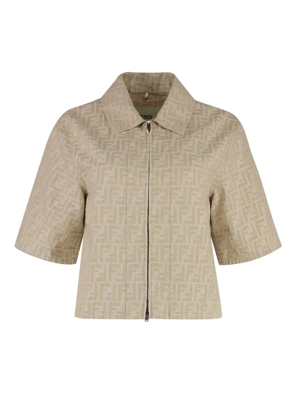 FENDI FF-motif zip-front jacket Bruin