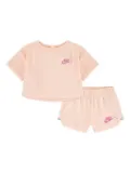 Nike Kids Let's Roll logo-embroidered shorts set - Pink