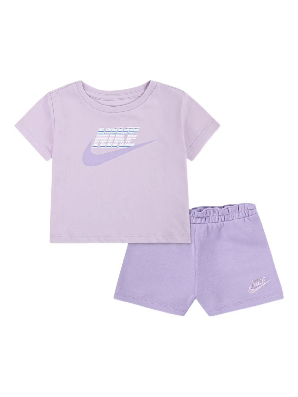 Nike Kids Shorts set met logopatch en elastische taille Paars