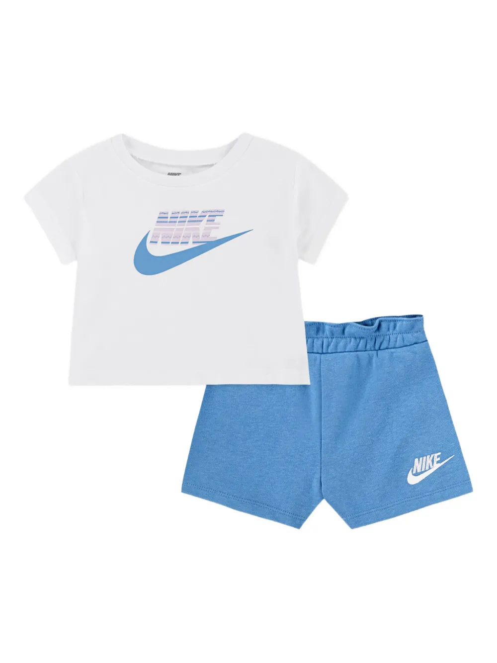 Nike Kids logo-print shorts set Blauw