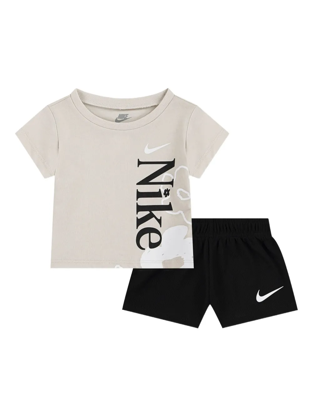 Nike Kids Twee shorts met bloe print Zwart