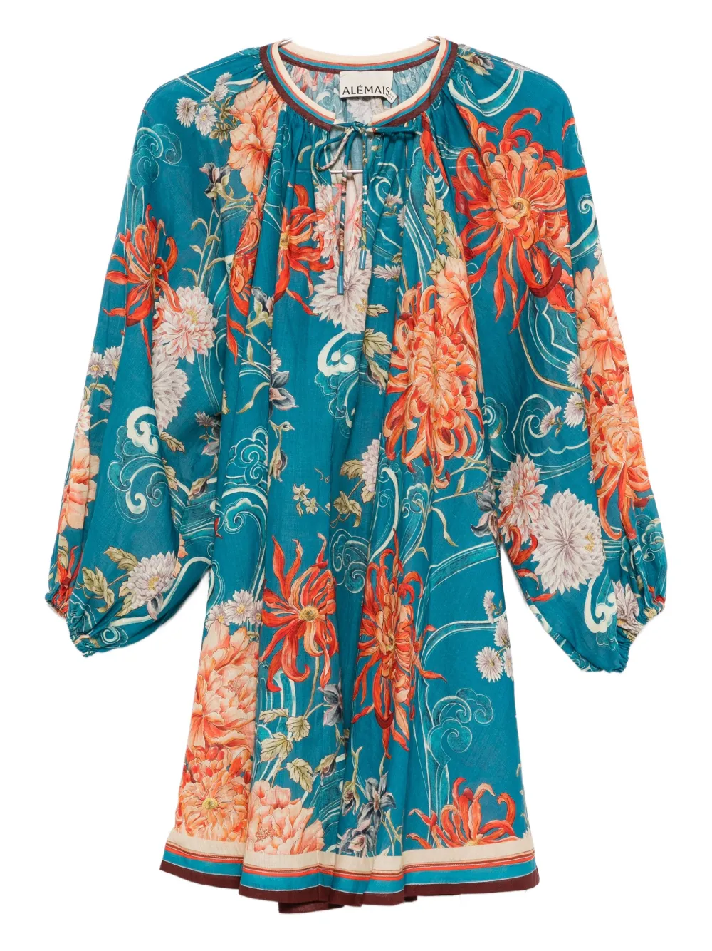 ALEMAIS Fletcher floral-print mini dress | Blue | Image 1