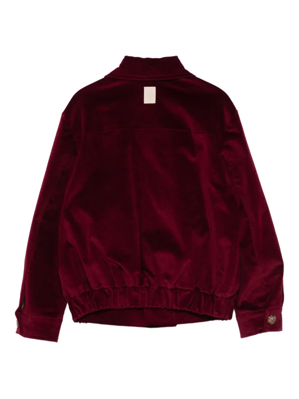 Eleventy Kids velvet button-fastening jacket Rood
