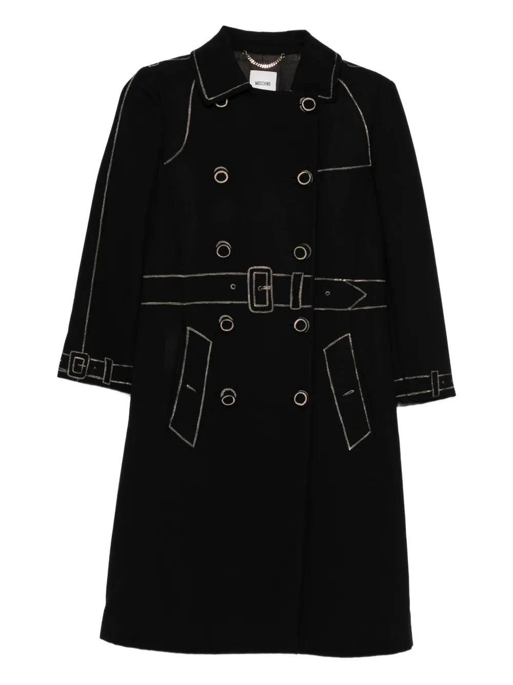 2000s contrast-stitching wool coat