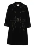 Moschino Pre-Owned 2000s contrast-stitching wool coat - Black