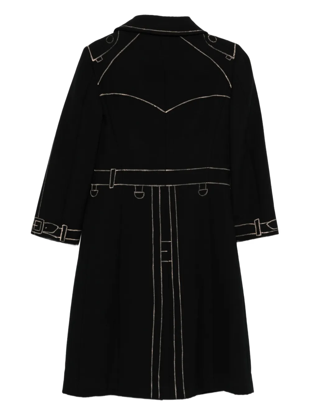 Moschino Pre-Owned 2000s jas met contrasterend stiksel - Zwart