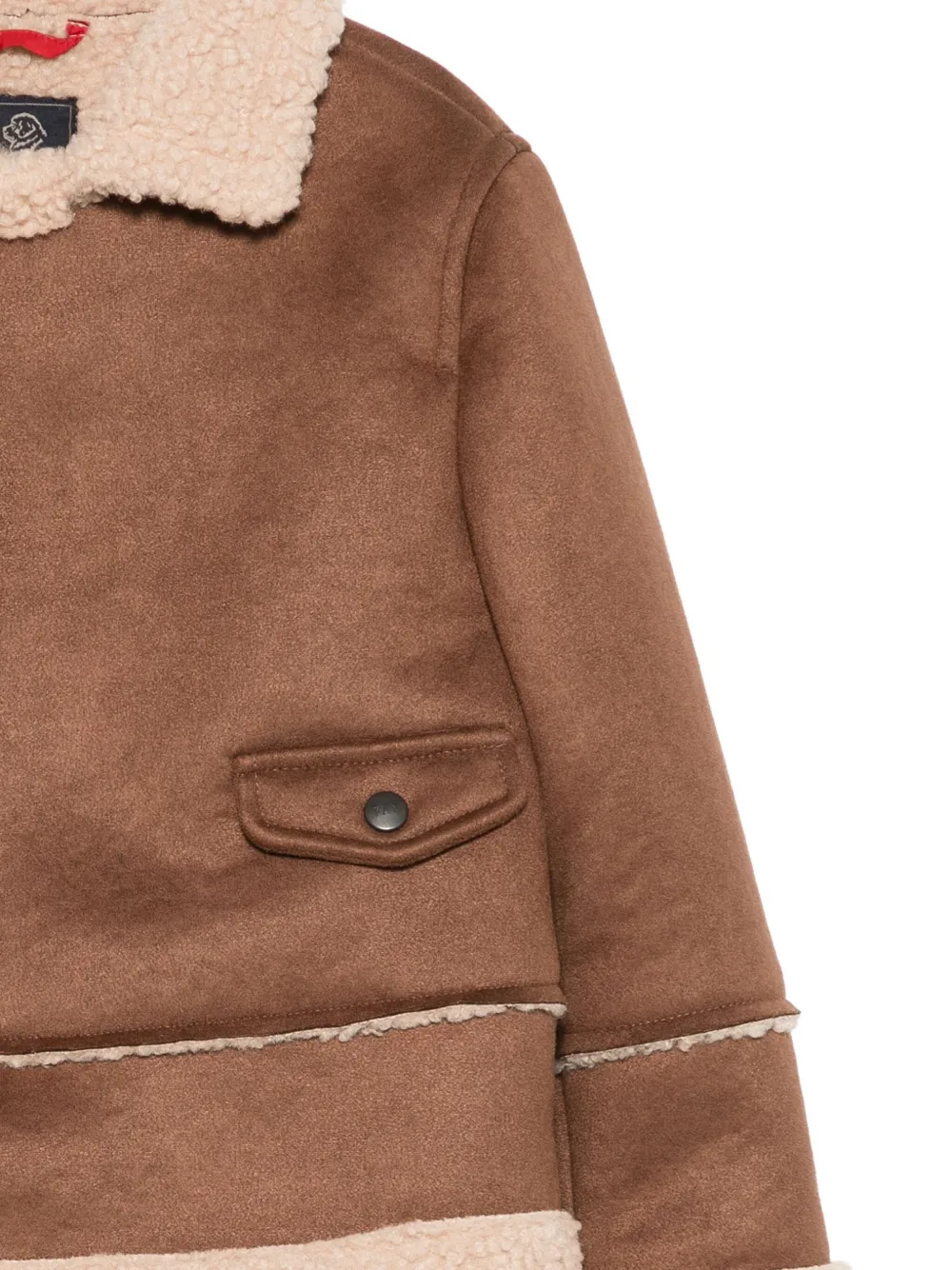 Fay Kids shearling-trim zip-up jacket Bruin