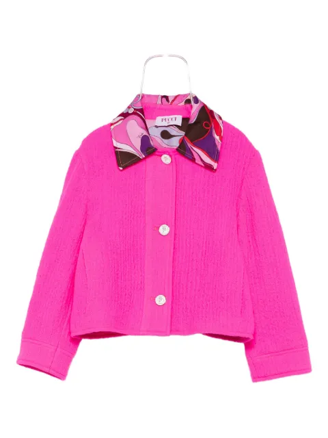 PUCCI Junior contrast-collar jacket