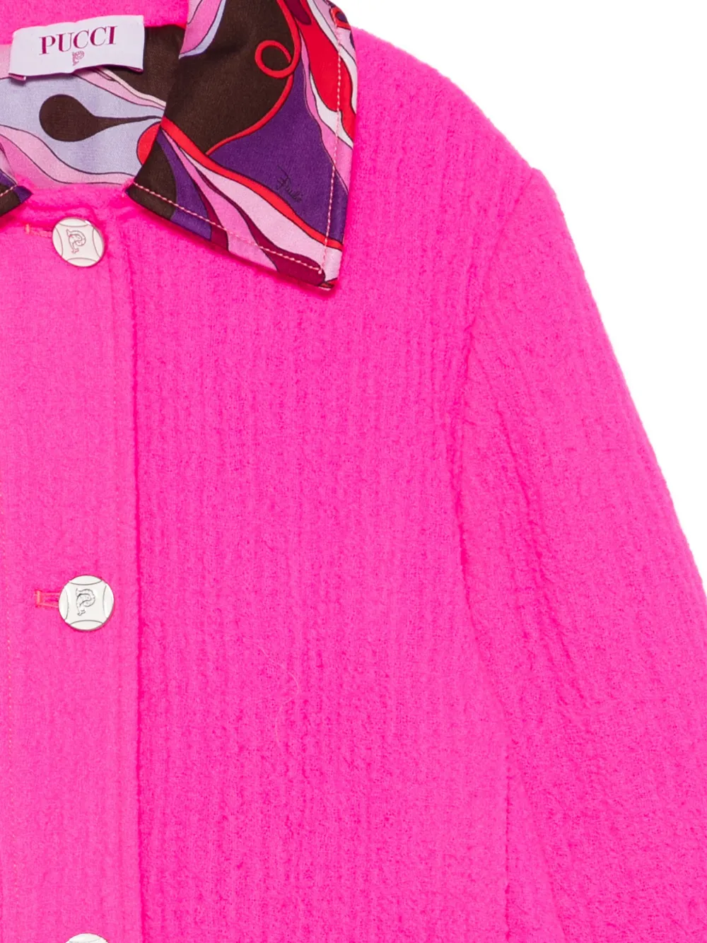 PUCCI Junior contrast-collar jacket Roze