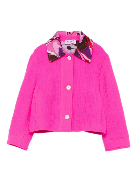 PUCCI Junior contrast-collar jacket