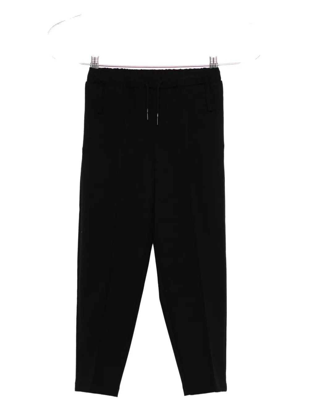 John Richmond Junior logo-embroidered drawstring trousers Zwart